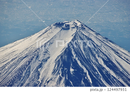 富士山・空撮（山梨県上空）Mt. Fuji 124497931