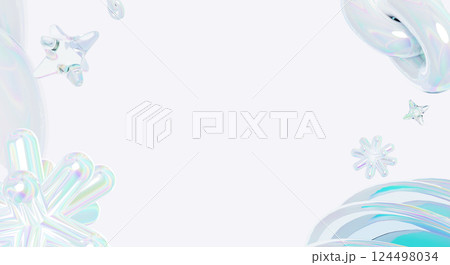 white iridescent holographic prism 3D banner 124498034