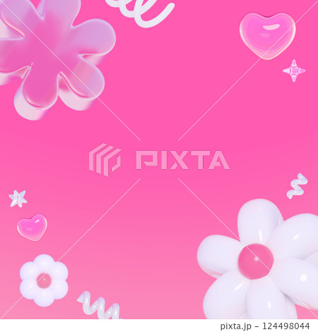 pink 3D abstract object banner image pink 3D abstract object banner image 124498044