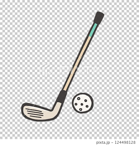 Simple golf illustration, icon, no background, material 124498128