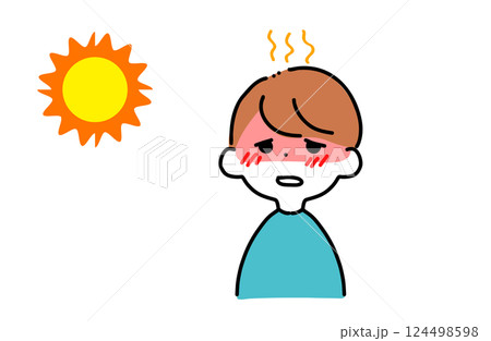 熱中症になっている男の子 124498598