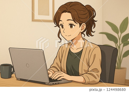 在宅ワーク主婦 124498680