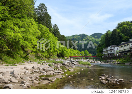 香嵐渓の新緑《愛知県豊田市足助町》 124498720