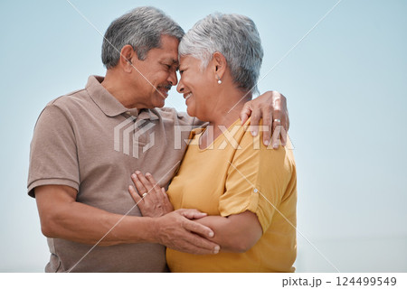 Senior couple, hug and love in care for marriage, relationship and romance in quality bonding time together in the outdoors. Happy elderly married man and woman with smile embracing retirement trip Senior couple, hug and love in care for marriage, relationship and romance in quality bonding time together in the outdoors. Happy elderly married man and woman with smile embracing retirement trip 124499549