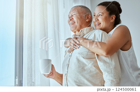 Senior couple, retirement future and window vision for thinking, love and care in Colombia home. Happy, elderly and thinking woman hug man in house of morning relax, wellness hope and lifestyle peace Senior couple, retirement future and window vision for thinking, love and care in Colombia home. Happy, elderly and thinking woman hug man in house of morning relax, wellness hope and lifestyle peace 124500061