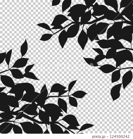 樹葉輪廓插圖，長寬比為 1：1 版本 124500242