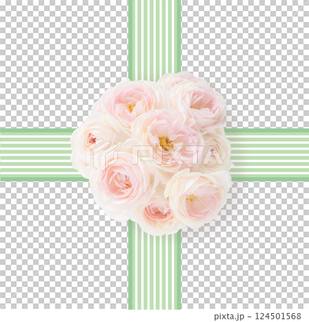 Ribbon frame frame material illustration background photo pink bouquet bouquet gift box return gift gift 124501568