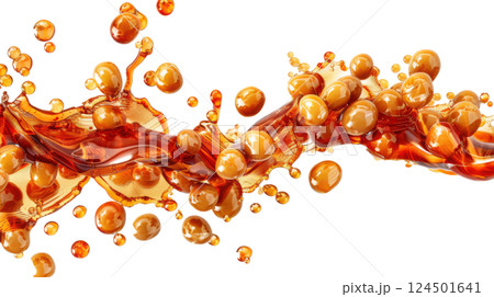 Realistic Soy Sauce Swirl with Natural Beans 124501641