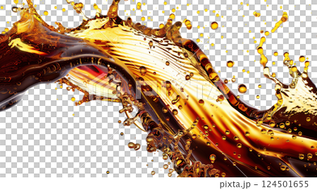 Golden Soy Sauce Swirl in Motion 124501655