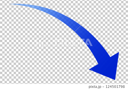 藍色向右向下箭頭 124501798