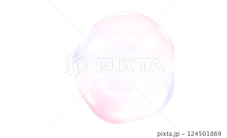 バブル球体　ジェル状　透明png　淡いピンク色の泡素材イラスト　シャボン玉きれい　水泡 124501869