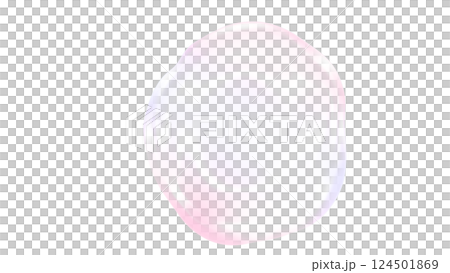 バブル球体　ジェル状　透明png　淡いピンク色の泡素材イラスト　シャボン玉きれい　水泡 124501869