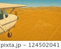 南米ペルー セスナ機から望むナスカの地上絵 124502041