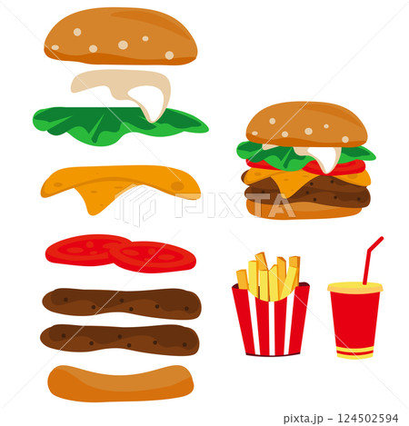 ハンバーガー組み合わせセット 124502594