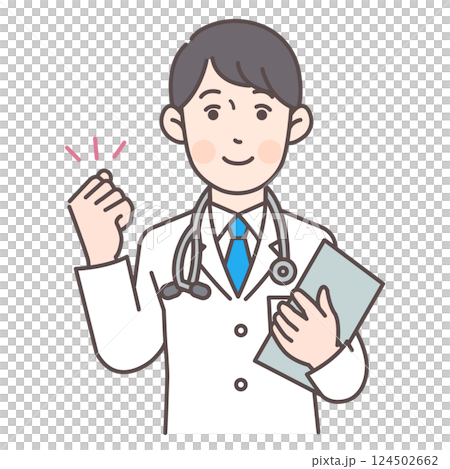 醫生揮舞著拳頭_包括醫療記錄 醫生揮舞著拳頭_包括醫療記錄 124502662