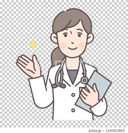 Female doctor guiding you_Medical records available Female doctor guiding you_Medical records available 124502665