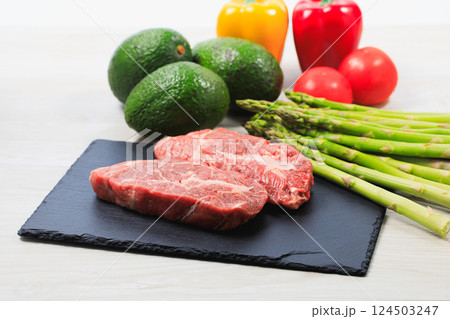 厚切りのミスジステーキ用肉 厚切りのミスジステーキ用肉 124503247