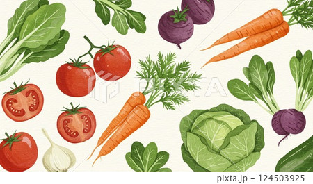 いろいろな野菜のイラスト 124503925