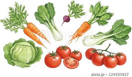 いろいろな野菜のイラスト 124503927