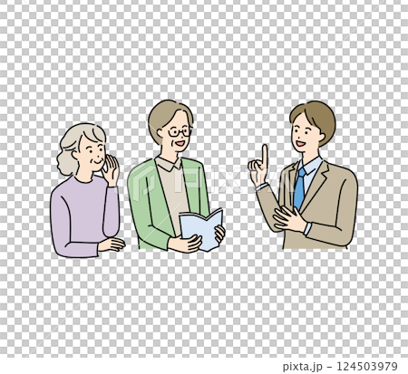 老年夫婦聽解釋 老年夫婦聽解釋 124503979