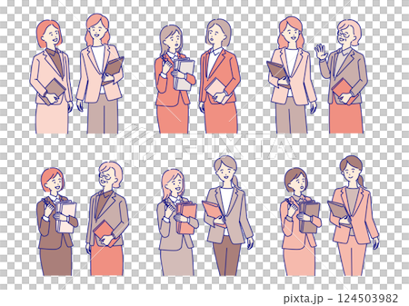 スーツを着た女性のセット 124503982