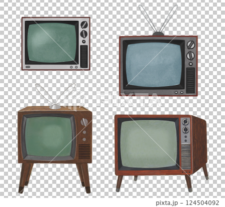 レトロなテレビのイラストセット 124504092
