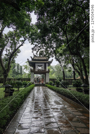 Vietnam, Hanoi, Entrance to the Temple of Literature of Hanoi, sanctuary of the Prince propagator of Letters 124504346