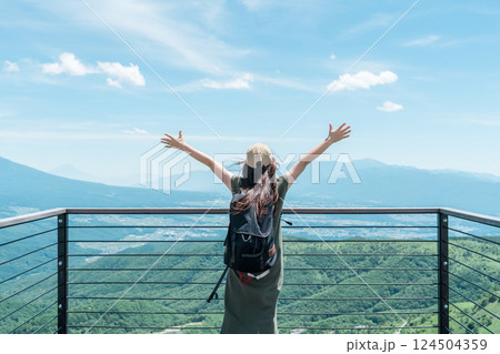 夏の空と高原の風景・観光地・旅行・山・名所 124504359