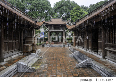 Vietnam, Hanoi, Bell of the Temple of Literature of Hanoi in the rain. Vietnam, Hanoi, Bell of the Temple of Literature of Hanoi in the rain. 124504367