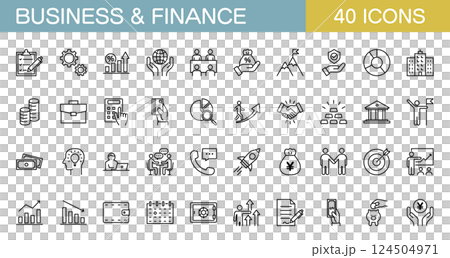 ビジネスや資金管理に関するアイコンセット 124504971