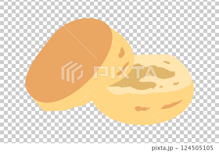 半分に分けたおいしいスコーンのイラスト 124505105