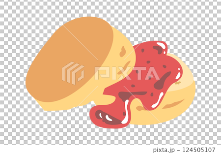 美味草莓果醬烤餅的插圖 124505107