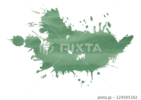 green brush paint stain isolated on transparent background 124505162