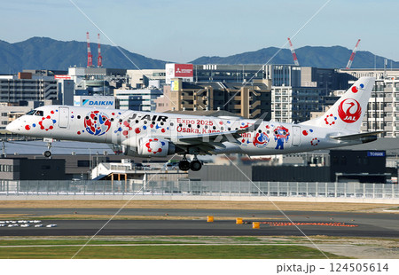 エンブラエルERJ-175-100STD福岡空港アブローチ 124505614