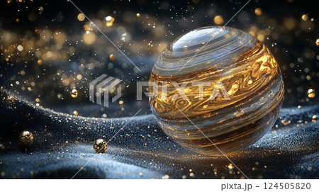 キラキラと輝く木星の飾り　AI画像 124505820