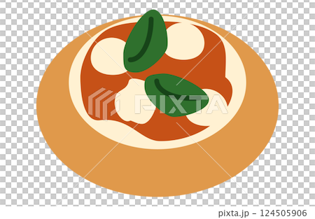 丸いピザパンのイラスト 124505906