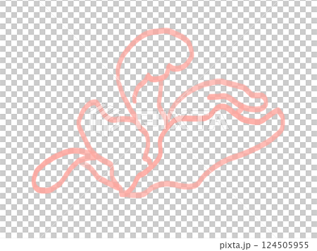 花の線画のイラスト 花の線画のイラスト 124505955