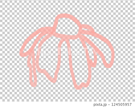 花の線画のイラスト 124505957