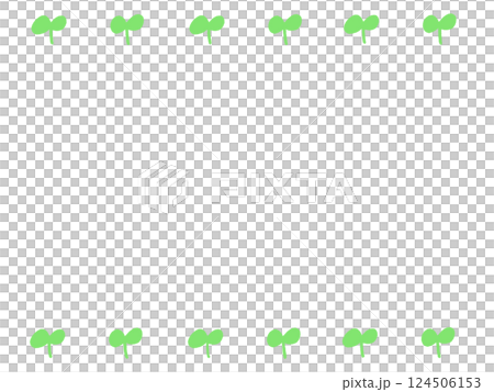 Hand-drawn cute Futaba line frame Spring/Ecology 124506153