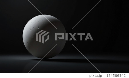 白い球体が黒い背景に浮かび上がる画像 124506542