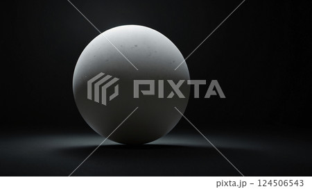 白い球体が黒い背景に浮かび上がる画像 124506543