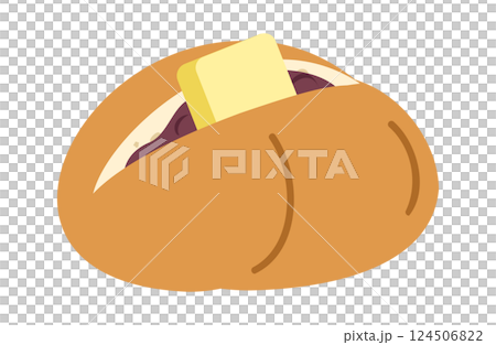 餡バターロールパンのイラスト 124506822