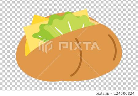 起司和生菜三明治麵包卷插圖 124506824