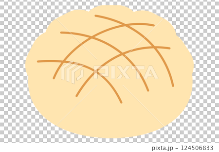 簡單的哈密瓜麵包插畫 124506833