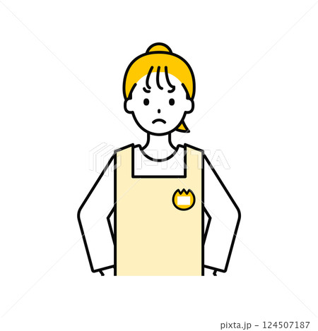 上半身のポーズ_シンプルな保育士の女性15 124507187