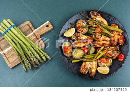 Chicken wings, barbeque. 124507536