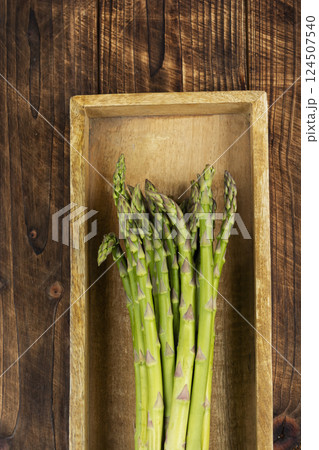 Bunches of fresh green asparagus. Bunches of fresh green asparagus. 124507540