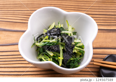 水菜の海苔和え 水菜の海苔和え 124507589