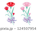 カーネーションの花束セット、赤とピンク 124507954