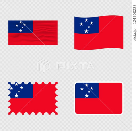 Samoa national flag in four different styles. Samoa national flag in four different styles. 124508228